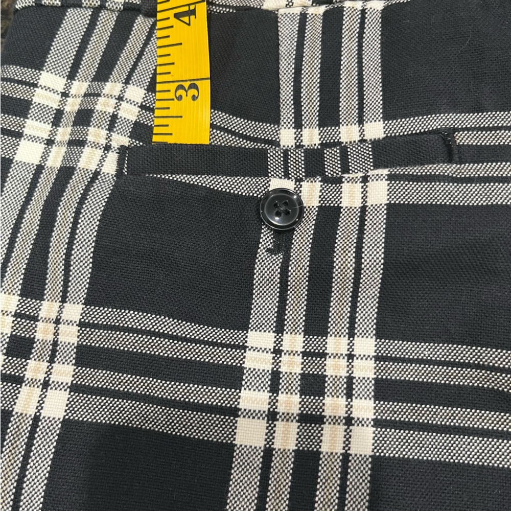 Banana Republic Black White Tan Plaid Women's Capri Cropped Ankle Pants Trousers - Picture 13 of 14
